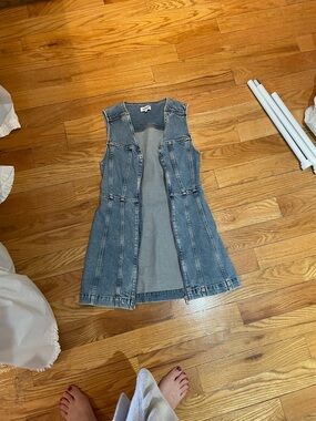Weekday Washed Blue Denim Sleeveless Shift Dress